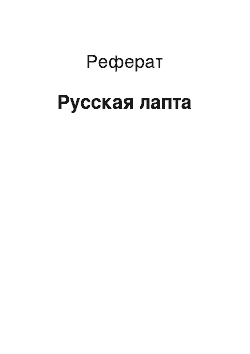 Реферат: Русская лапта