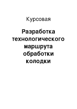 Курсовая: Разработка технологического маршрута обработки колодки тормозной