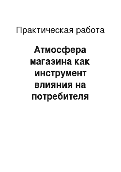 Практическая работа: Атмосфера магазина как инструмент влияния на потребителя