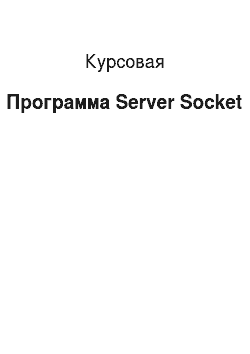 Курсовая: Программа Server Socket