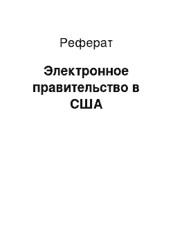 Реферат: Электронное правительство в США