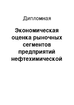 Дипломная: Экономическая оценка рыночных сегментов предприятий нефтехимической отрасли (на примереОАО «Нефтекамскнефтехим»)