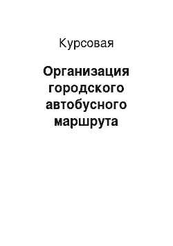 Курсовая: Организация городского автобусного маршрута