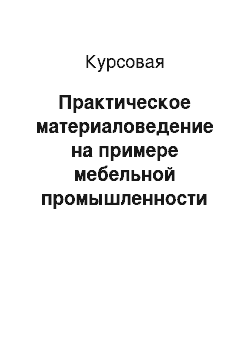 Курсовая: Практическое материаловедение на примере мебельной промышленности