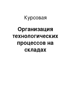 Курсовая: Организация технологических процессов на складах