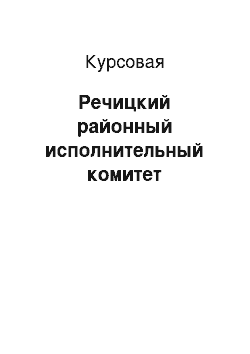 Курсовая: Речицкий районный исполнительный комитет