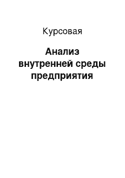 Курсовая: Анализ внутренней среды предприятия