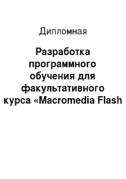 Дипломная: Разработка программного обучения для факультативного курса «Macromedia Flash МХ»