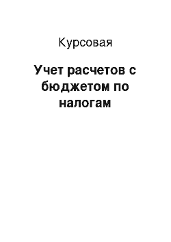 Курсовая: Учет расчетов с бюджетом по налогам