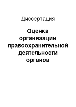 Диссертация: Оценка организации правоохранительной деятельности органов внутренних дел: вопросы методологии