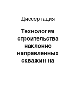 Диссертация: Технология строительства наклонно направленных скважин на поздней стадии разработки нефтяных месторождений