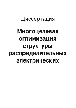 Диссертация: Многоцелевая оптимизация структуры распределительных электрических сетей нефтяных промыслов Западной Сибири