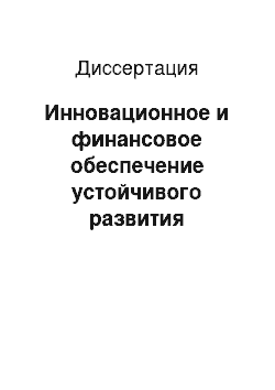 Диссертация: Инновационное и финансовое обеспечение устойчивого развития сельских муниципальных образований