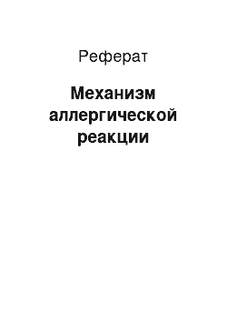 Реферат: Механизм аллергической реакции