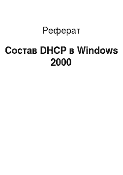 Реферат: Состав DHCP в Windows 2000