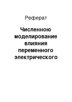 Реферат: Численною моделирование влияния переменного электрического поля на транспорт ионов через мембрану нейрона