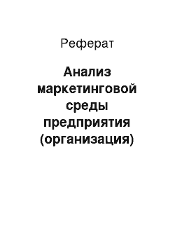 Реферат: Анализ маркетинговой среды предприятия (организация)