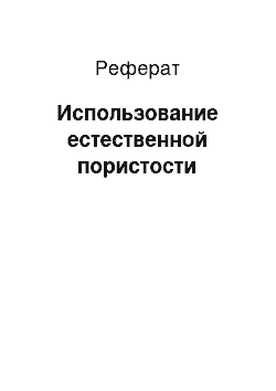 Реферат: Использование естественной пористости