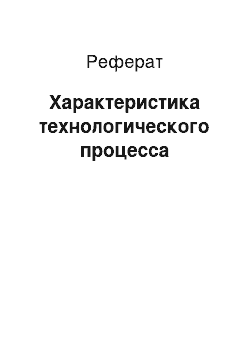 Реферат: Характеристика технологического процесса