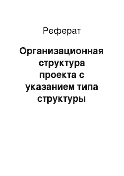 Реферат: Организационная структура проекта с указанием типа структуры