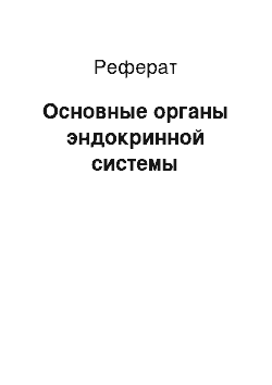 Реферат: Основные органы эндокринной системы