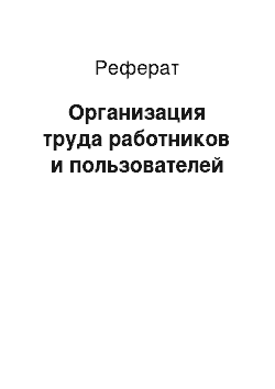 Реферат: Организация труда работников и пользователей