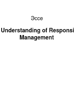 Эссе: My Understanding of Responsible Management