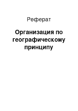 Реферат: Организация по географическому принципу