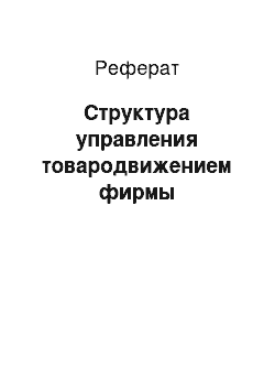 Реферат: Структура управления товародвижением фирмы