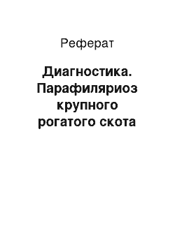 Реферат: Диагностика. Парафиляриоз крупного рогатого скота