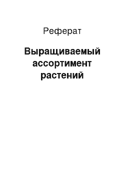 Реферат: Выращиваемый ассортимент растений