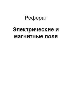 Реферат: Электрические и магнитные поля