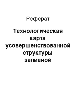 Реферат: Технологическая карта усовершенствованной структуры заливной штукатуры