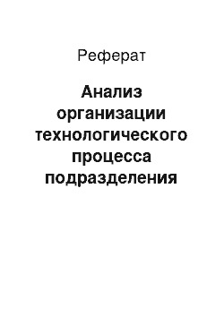 Реферат: Анализ организации технологического процесса подразделения