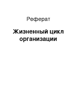 Реферат: Жизненный цикл организации