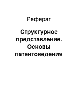 Реферат: Структурное представление. Основы патентоведения