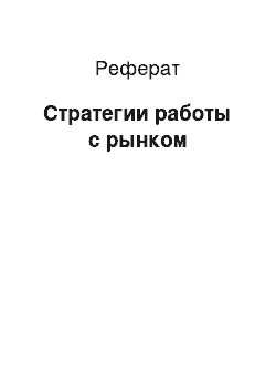 Реферат: Стратегии работы с рынком