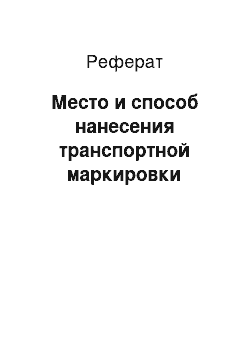 Реферат: Место и способ нанесения транспортной маркировки