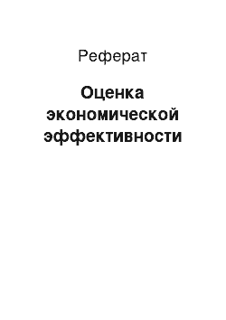 Реферат: Оценка экономической эффективности