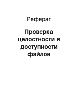 Реферат: Проверка целостности и доступности файлов