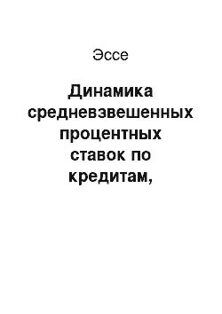 Эссе: Динамика средневзвешенных процентных ставок по кредитам, предоставленным кредитными организациями физическим лицам в долларах США за 2014-2016 г.г. (помесячно, в разрезе «до 1 года», «от 1 года до 3 лет», «свыше 3 лет», «в т.ч. автокредиты»