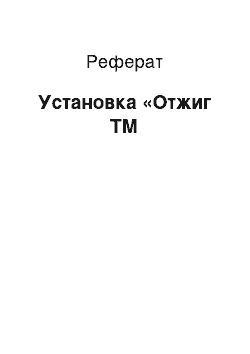 Реферат: Установка «Отжиг ТМ