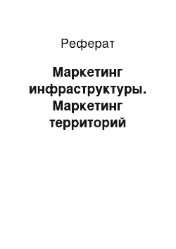 Реферат: Маркетинг инфраструктуры. Маркетинг территорий