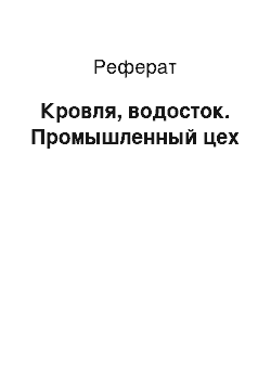 Реферат: Кровля, водосток. Промышленный цех