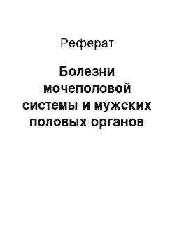 Реферат: Болезни мочеполовой системы и мужских половых органов