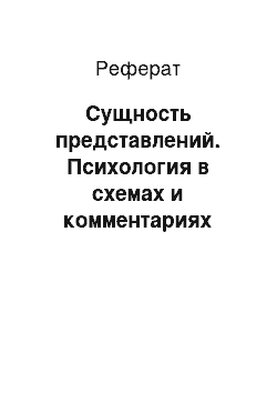 Реферат: Сущность представлений. Психология в схемах и комментариях