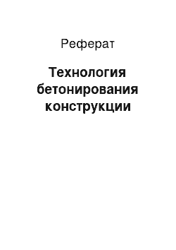 Реферат: Технология бетонирования конструкции