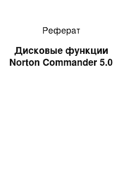 Реферат: Дисковые функции Norton Commander 5.0