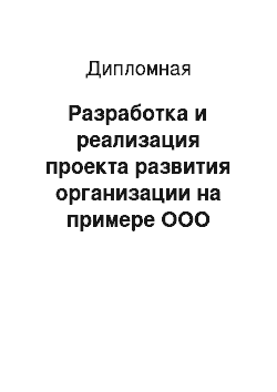 Дипломная: Разработка и реализация проекта развития организации на примере ООО «Силуэт»