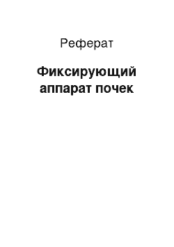 Реферат: Фиксирующий аппарат почек